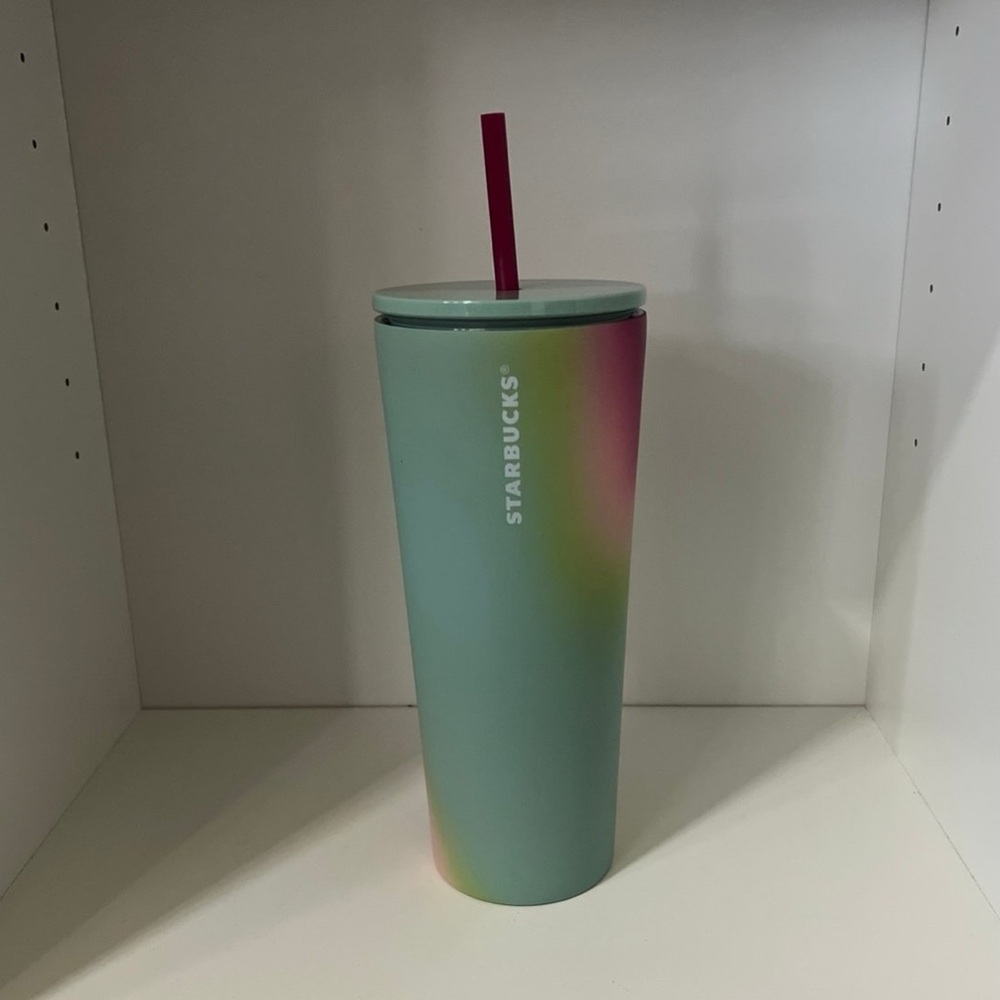 Starbucks 2024 Spring Mint Multicolor Spray Gradient Ombre Tumbler
